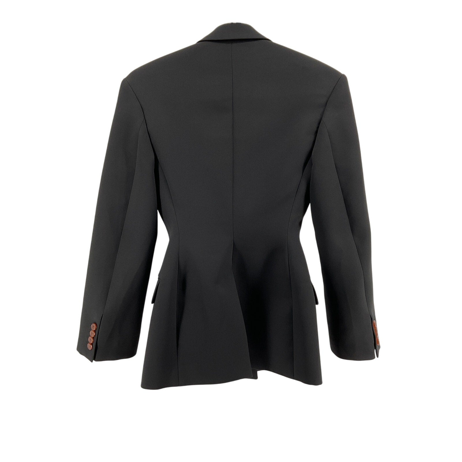 Acne Studios Black Polyester Double-Breasted Gabardine Blazer Size 32