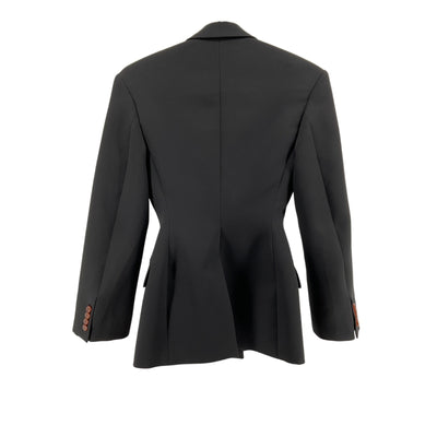 Acne Studios Black Polyester Double-Breasted Gabardine Blazer Size 32