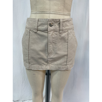 Helsa Workwear Tan Cotton Mini Skirt Size M