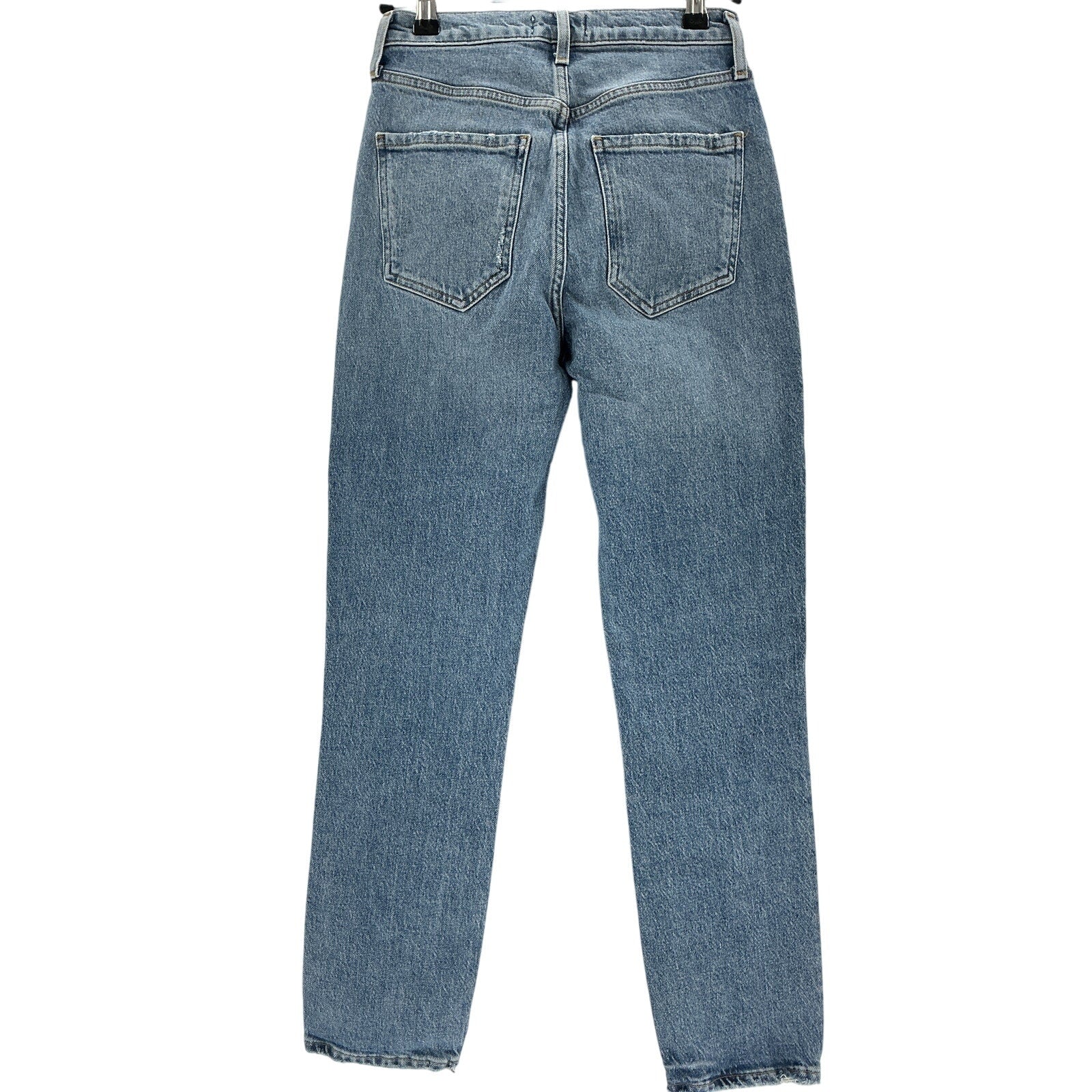 Agolde 'Riley' Blue Cotton Long High Rise Straight Denim Jean Size 23