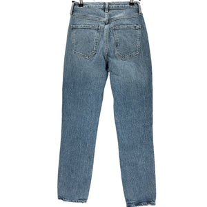 Agolde 'Riley' Blue Cotton Long High Rise Straight Denim Jean Size 23