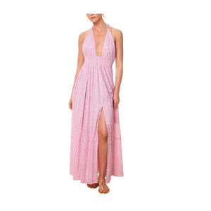 LoveShackFancy Floral Multicolor Love Re-Edition Halter Dress Size L
