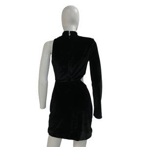 Bardot Velour Black Stella Mini Dress Size Aus 8/Us S