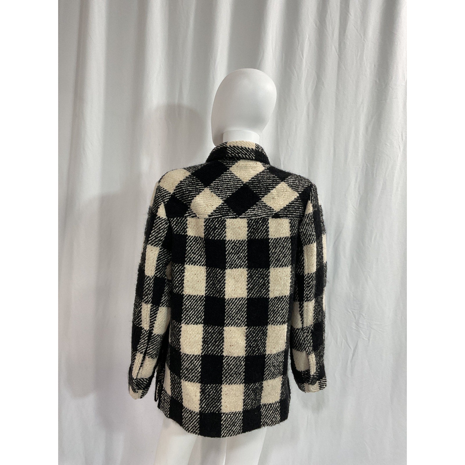 Nili Lotan 'Lenore' Black Barn Tweed Coat Size S