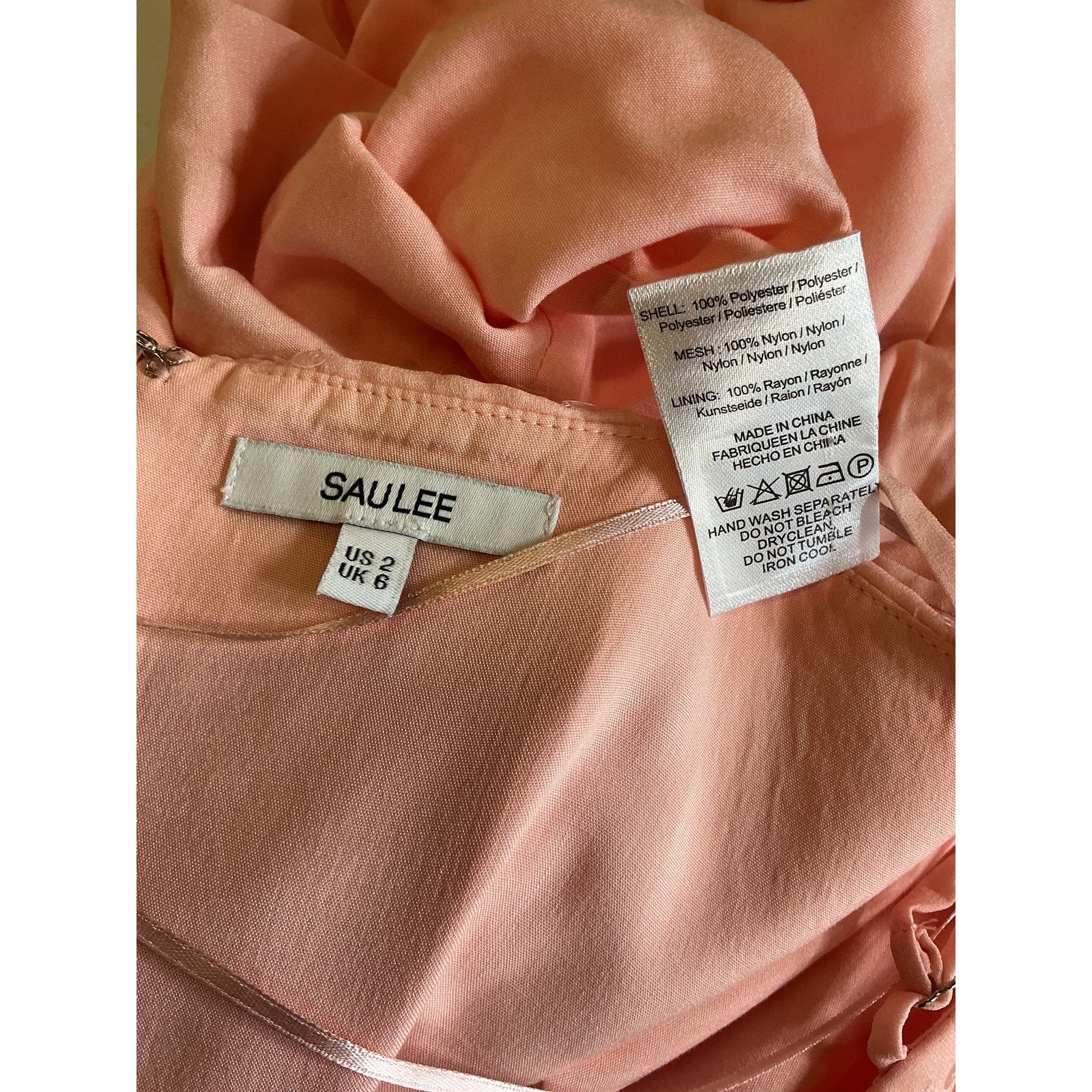 Sau Lee 'Talia' Pink Polyester Dress Size 2