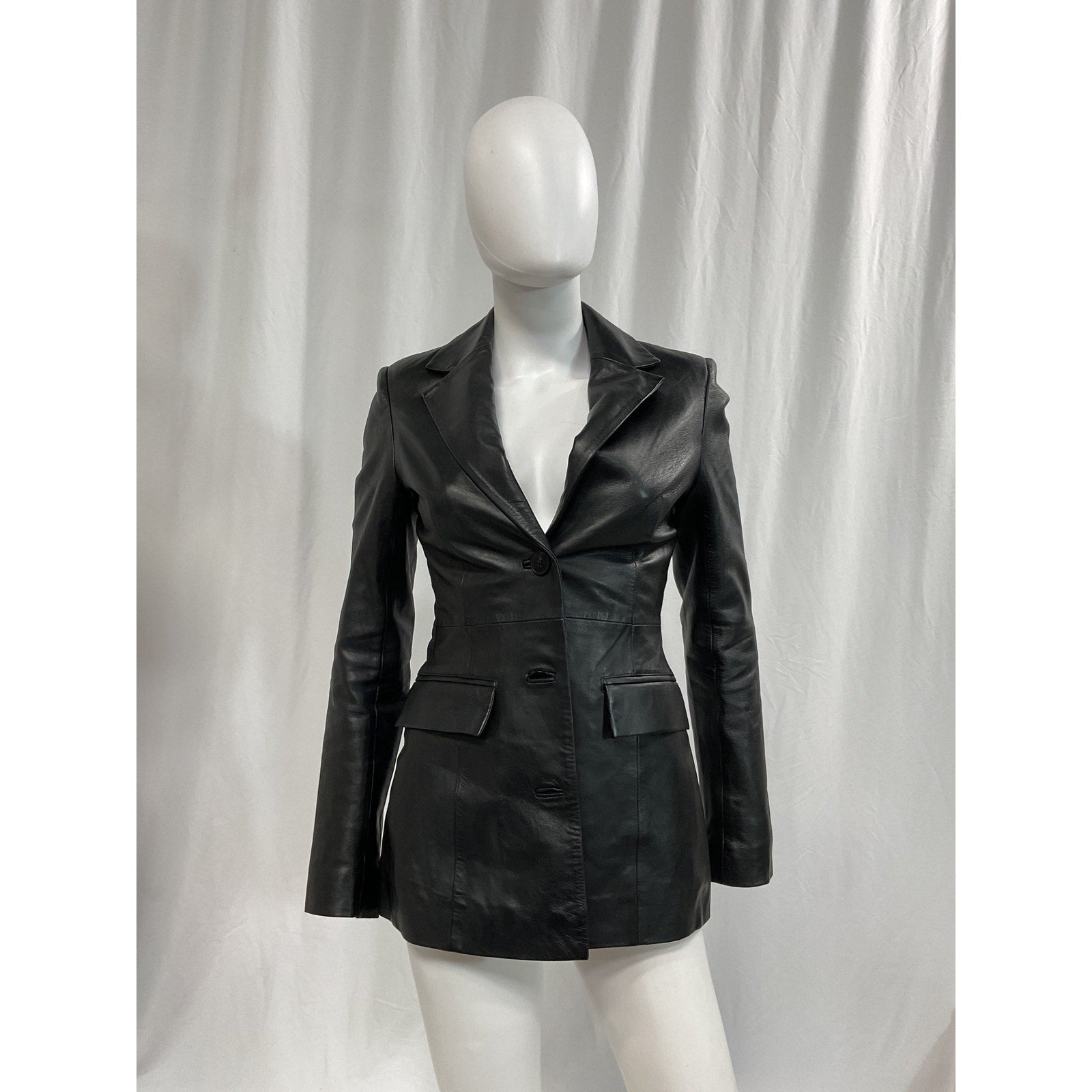 Remain Birger Christensen 'Usana' Black Leather Blazer Size XXS
