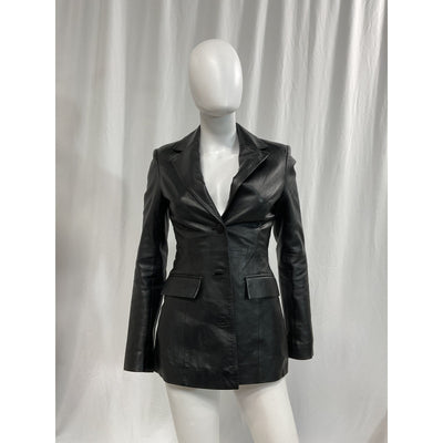 Remain Birger Christensen 'Usana' Black Leather Blazer Size XXS