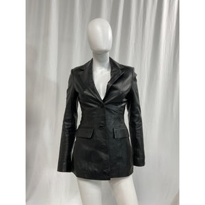 Remain Birger Christensen 'Usana' Black Leather Blazer Size XXS
