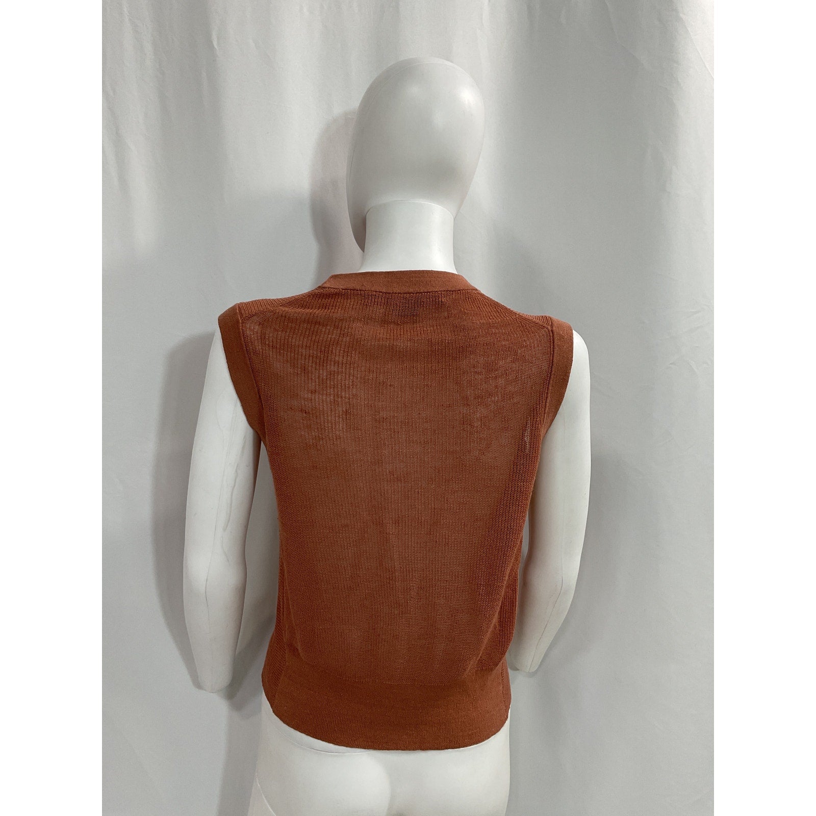 Veronica Beard 'Kellen' Brown Twist-Front Sleeveless Sweater Size XS