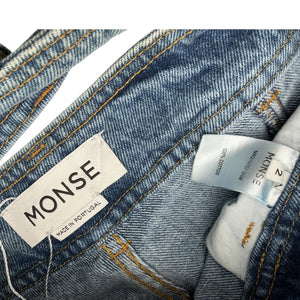 Monse Crisscross Blue Wide Leg Denim Jeans Size 2