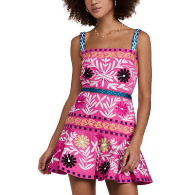 Alexis Embroidered Aurora Pink Venise Dress Size S