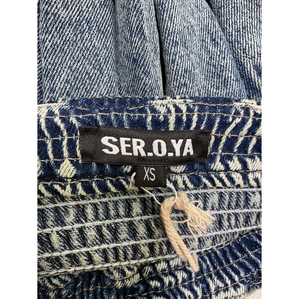 Ser.O.Ya 'Glori' Blue Cotton Skirt Size XS - NWT