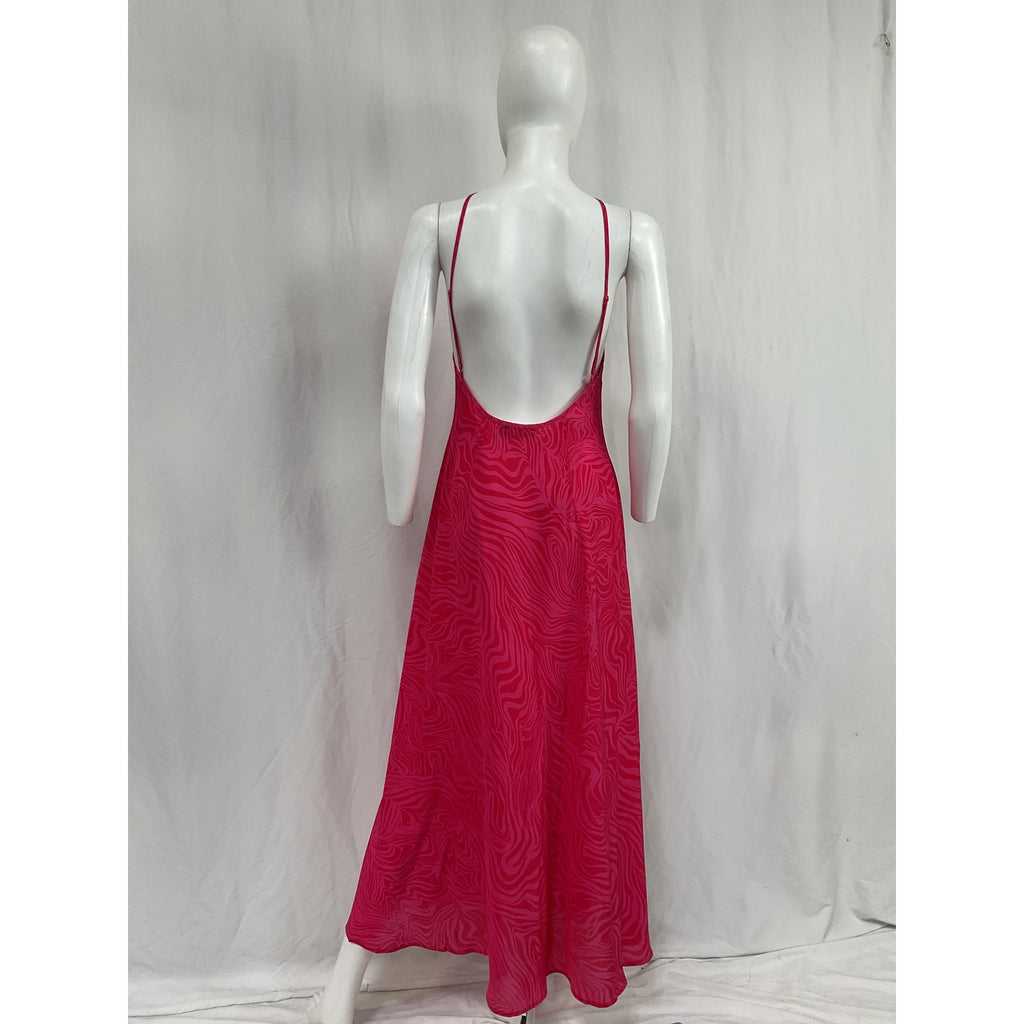 Rixo Opal Printed Pink Silk-Crepe Midi Dress Size S