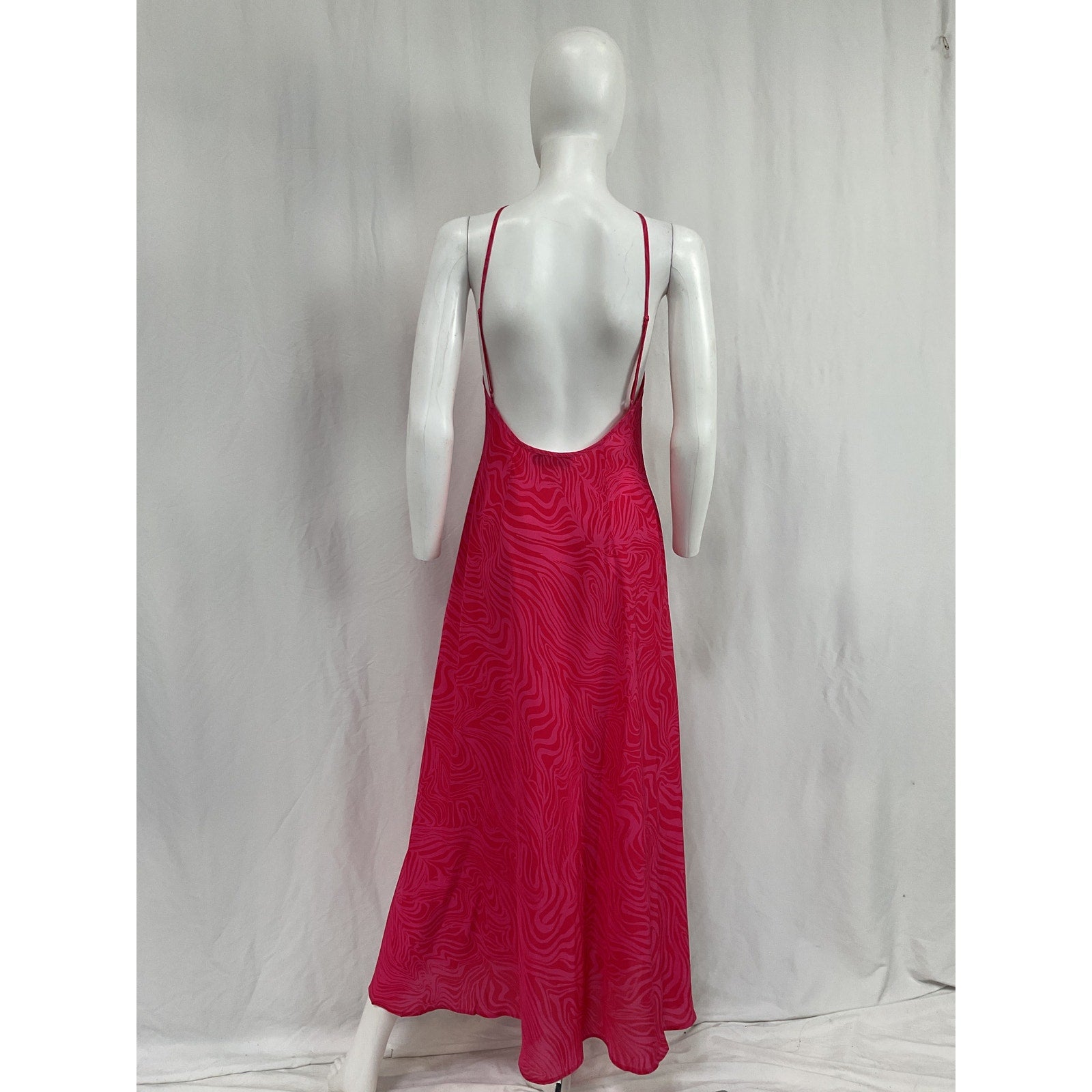 Rixo Opal Printed Pink Silk-Crepe Midi Dress Size S