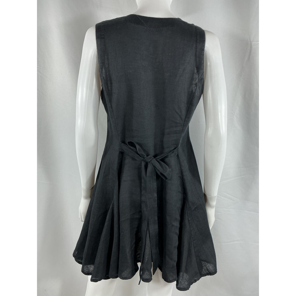 D�en 'Aubrey' Black Linen Mini Dress Size S
