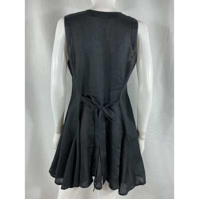 Dôen 'Aubrey' Black Linen Mini Dress Size S