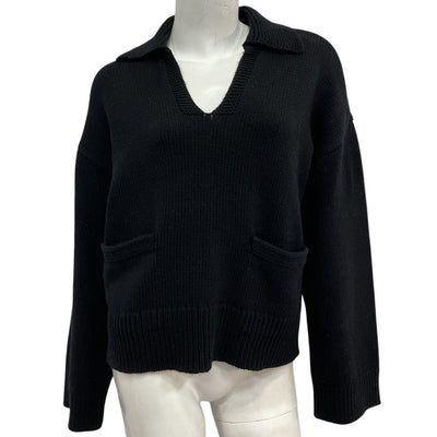 Rag & Bone Luxurious Black Danica Polo Sweater Size XS