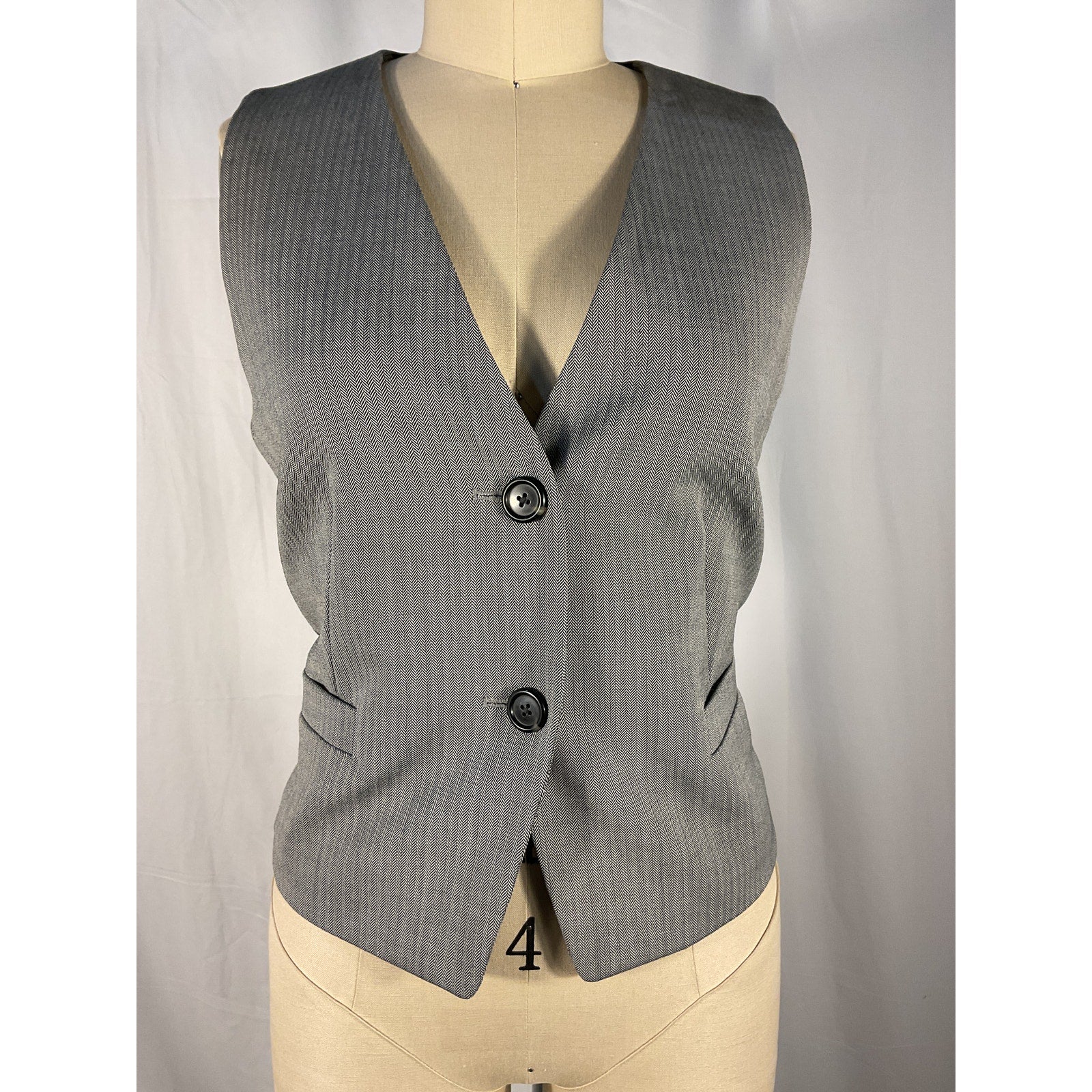 Helmut Lang 'Tux' Black Wool Vest Size 4