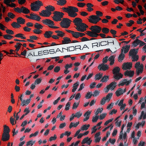 Alessandra Rich Silk Red Knee Length Dress Size 48 IT / US 12