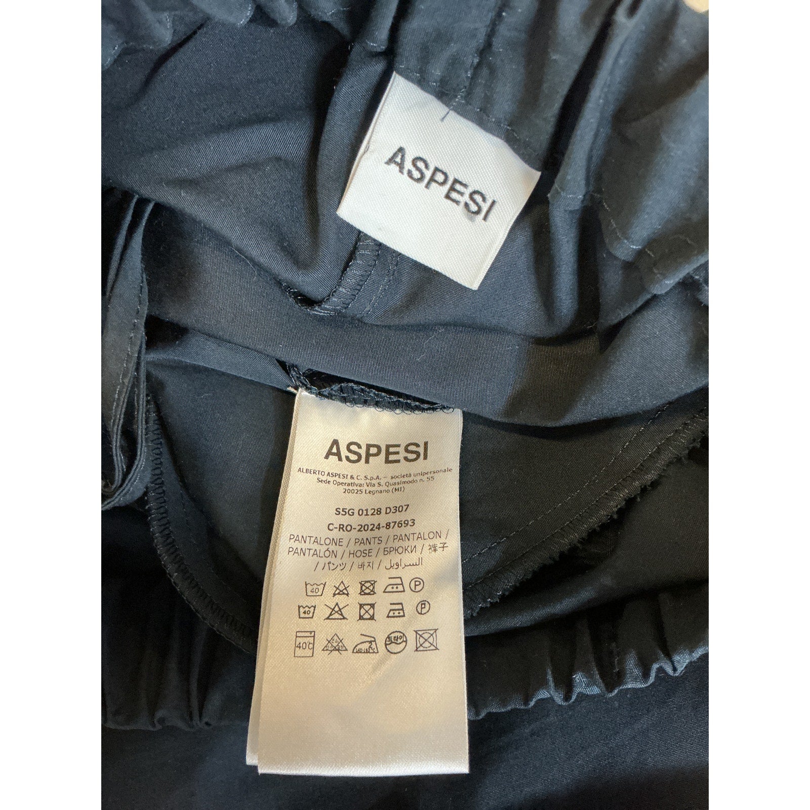 Aspesi Wide-Leg Navy Trousers Size 36