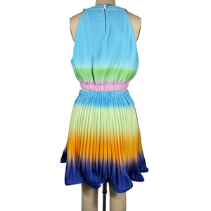 Simkhai Pleated Capri Ombre Braelynn Mini Dress Size 6