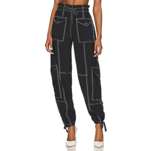 Ganni Utility Black High Waist Pocket Pants Size 40