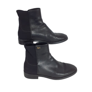 Stuart Weitzman Sleek Black Kye City Booties Size 8