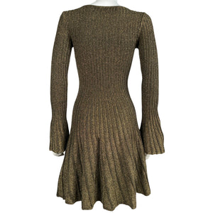 Staud Metallic Gold Raquel Dress Size S