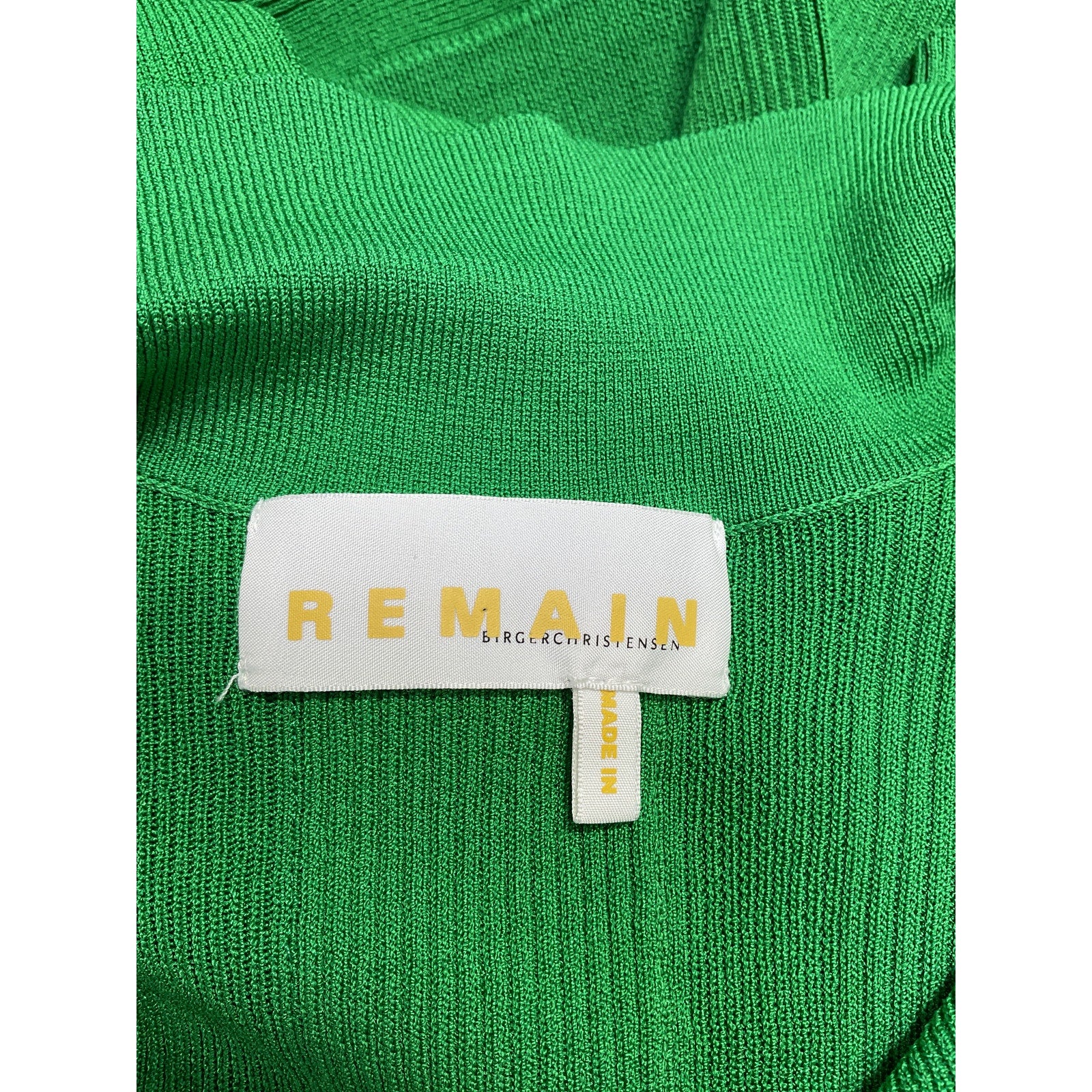 Remain 'Birger' Green Viscose Christensen Joy Fitted Knit Midi Dress Size 6