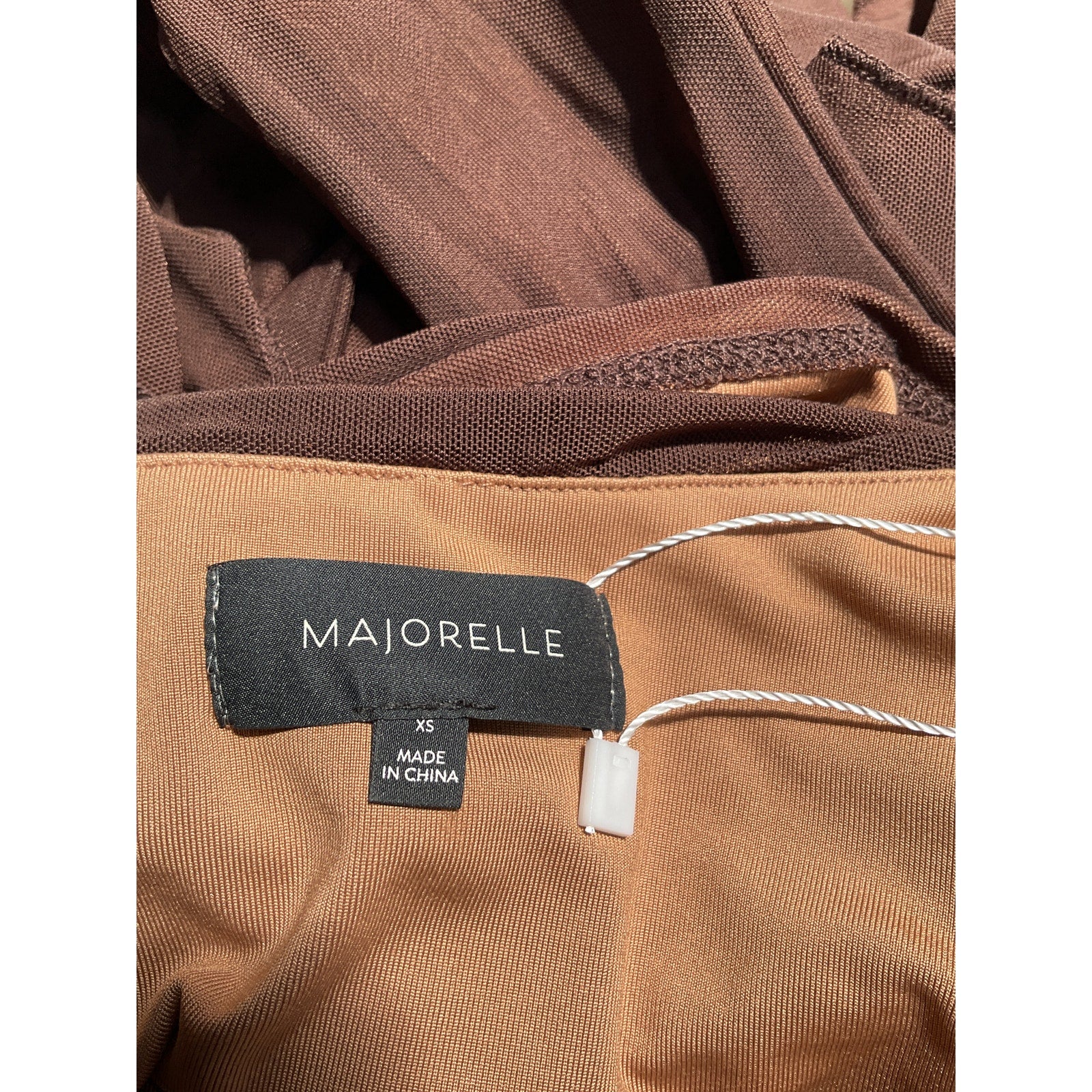 Majorelle 'Charlize' Brown Nylon Halter Top Size XS