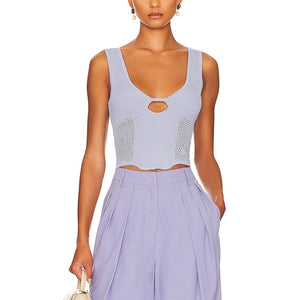 Sovere Ribbed Blue Ice Intrepid Tank Top Size S NWT