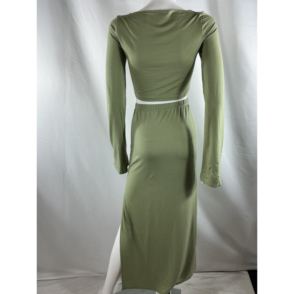 Reformation 'Gretchen' Green Tencel Lyocell Knit Two Piece Size XS