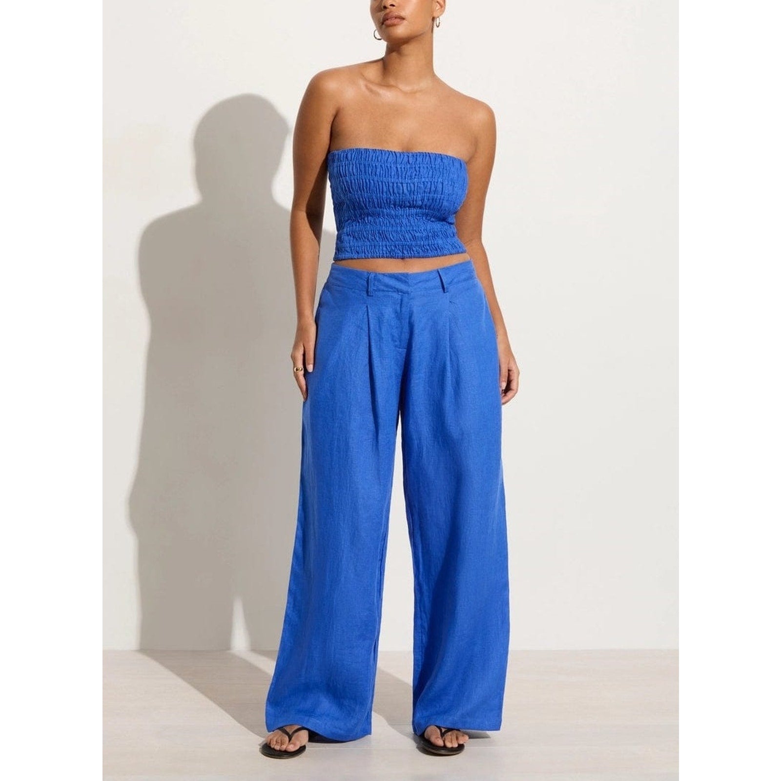 Faithfull The Brand 'Francois' Blue Linen Pants Size M