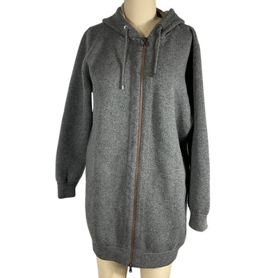 Brunello Cucinelli Cashmere Blend Grey Hooded Zip Cardigan Size X-Small