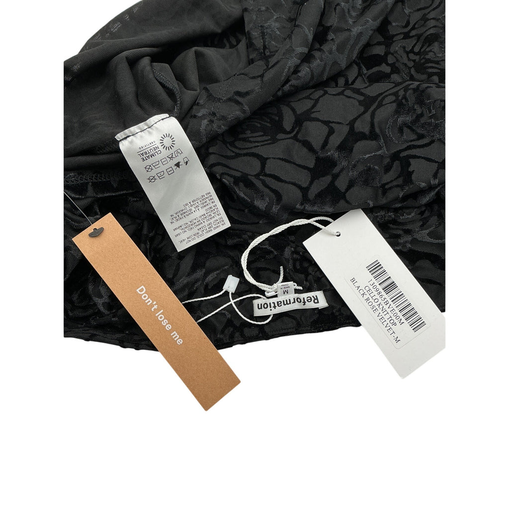 Reformation 'Cello' Black Knit Top Size M