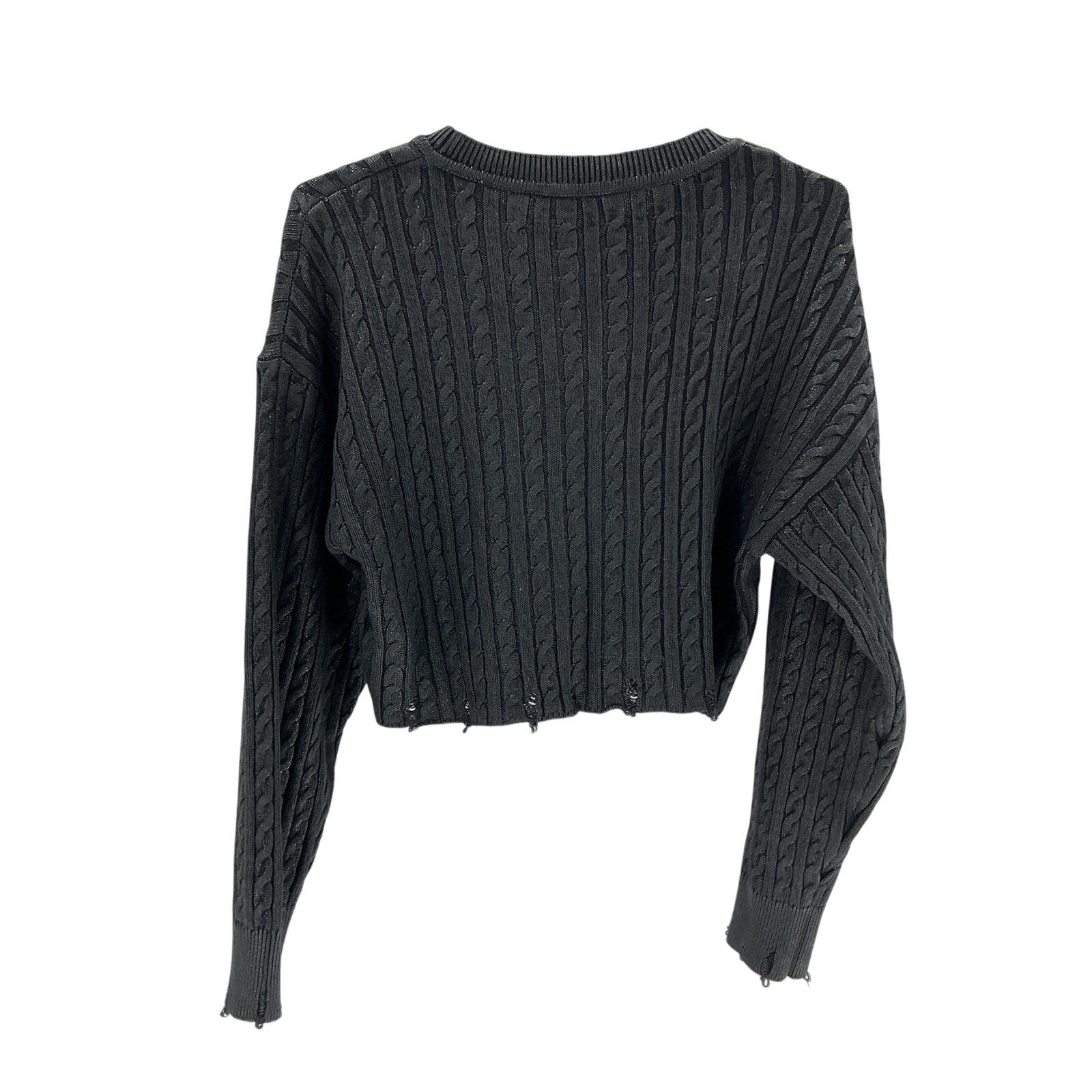 Sandro Cropped Black Knit Sweater Size 1