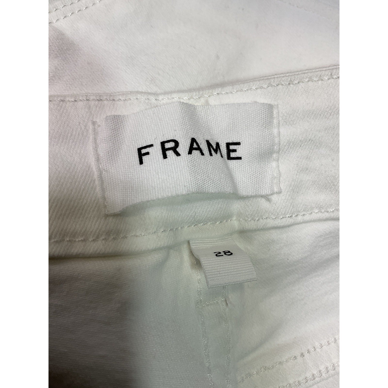 Frame 'Le Crop' White Stretch Mini Boot-Cut Denim Jeans Size 28