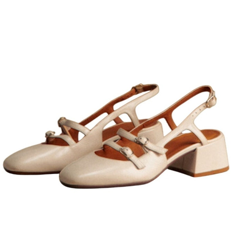 Sézane 'Paula' Beige Leather Babies Size 6