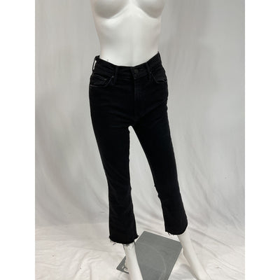 Mother 'Insider' Black Crop Step Fray Denimn Jean Size 25