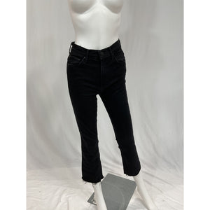 Mother 'Insider' Black Crop Step Fray Denimn Jean Size 25