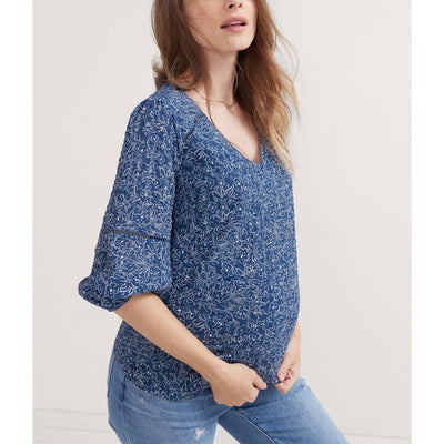 Hatch 'The Juliet' Blue Floral Top Size 0