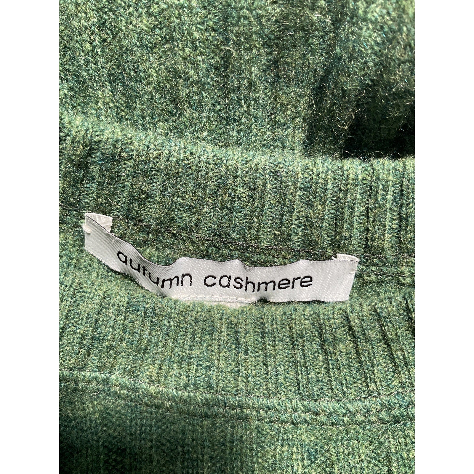 Autumn Green Cashmere Rib Crew Neck Top Size M