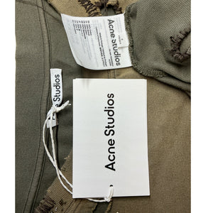 Acne Studios Distressed Gray Embroidered Crewneck Sweater Size S