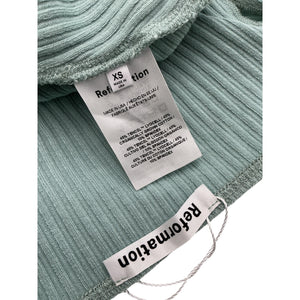 Reformation Ribbed Turquoise Bruno Dress Size XS