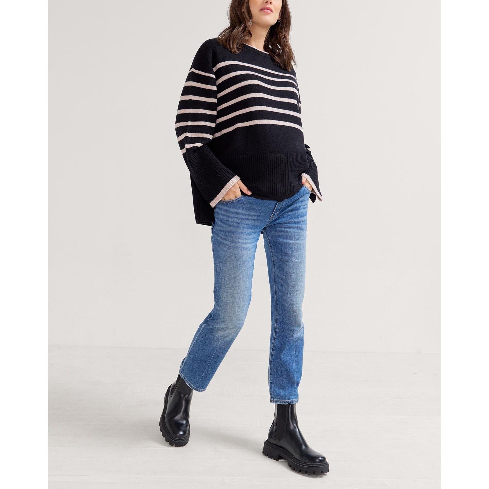 Hatch The Over 'The Bump' Blue Straight Maternity Denim Jean Size 27