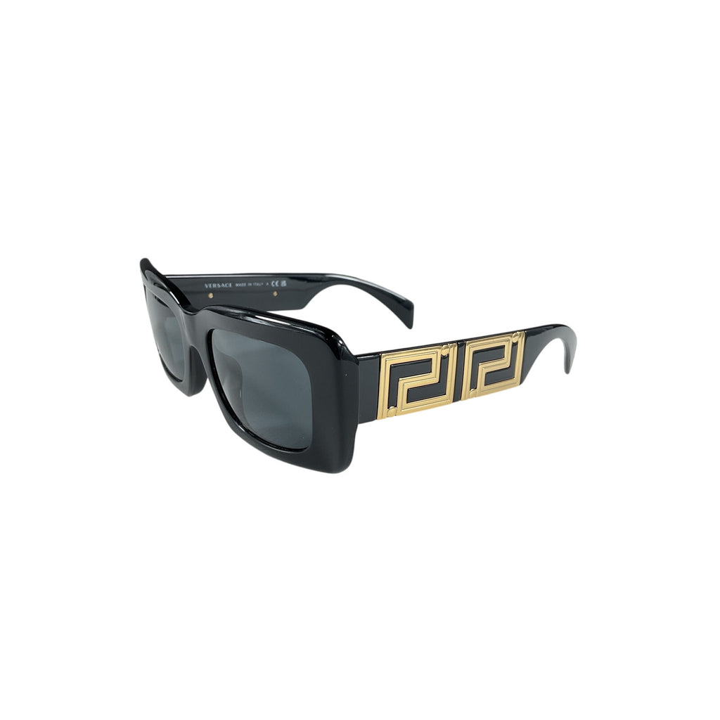 Versace Rectangular Black Acetate Sunglasses Size OS