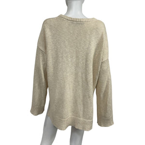 Jenni Kayne Cozy Beige Cruise Boyfriend Sweater Size L