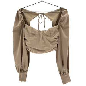 Majorelle Ruched Tan Emily Blouse Size M