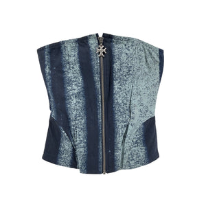 Miaou 'Riley' Blue Cotton Corset Size XS