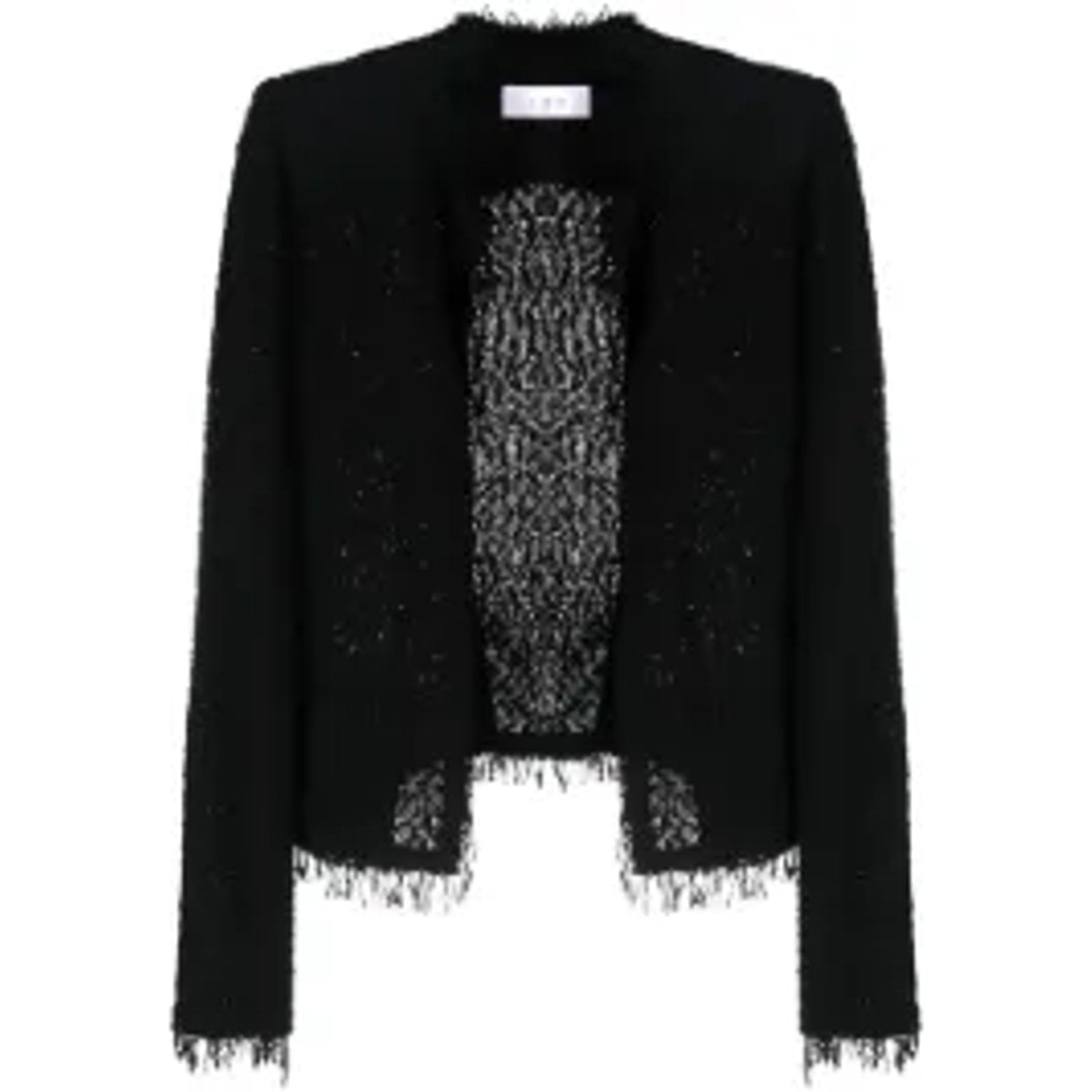 Iro 'Shavani' Black Fringed Cotton Jacket Size 40